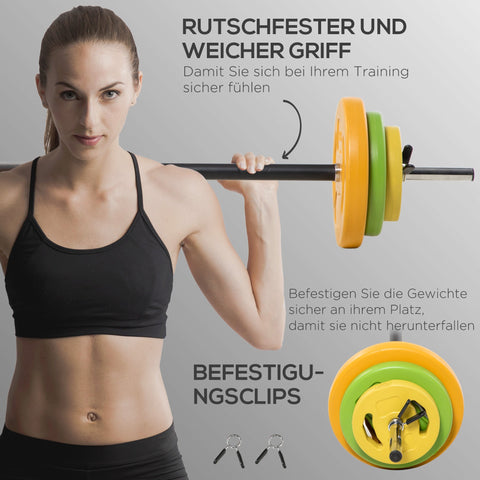 Rootz 20kg Dumbbell Set - Free Weights - Cast Iron Weights - Slip-Resistant Handle - Ø28 x 130cm