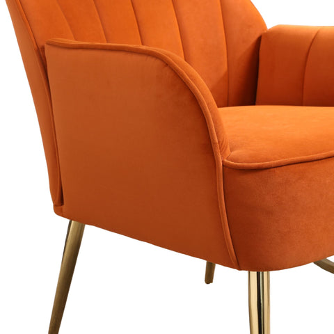 Rootz Velvet Optics Chair Set - Ergonomic Seats - Leisure Chairs - Ultimate Comfort - 64cm x 72.8cm x 77.9cm - Orange
