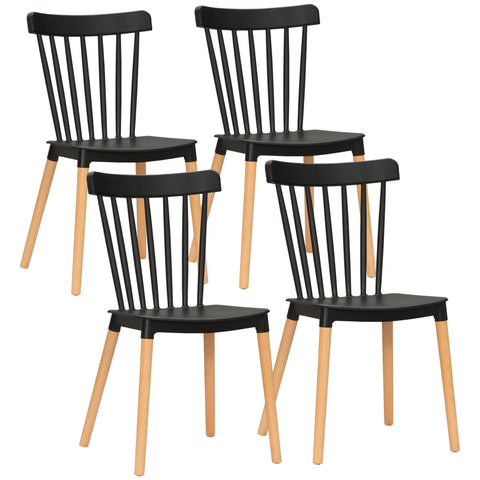 Rootz 4 Piece Scandinavian Chairs Set - Dining Chairs - Kitchen Chairs - Ergonomic Backrest - 48cm x 52.5cm x 83cm