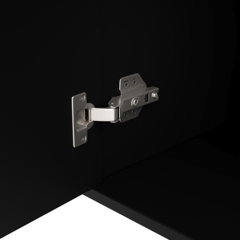 Rootz Black Sideboard - Buffet Table - Storage Cabinet - Unique Shaft Design - Elegant Dining Room Addition - 152cm x 40cm x 75cm