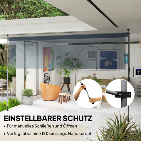 Rootz Klemmmarkise Joint Arm Awning - Outdoor Awning - Sun Protection - UPF30+ Coating - 400cm x 221-311cm