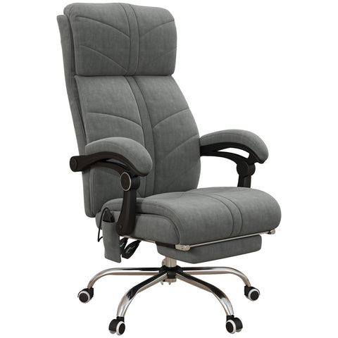 Rootz Massage Office Chair - Heated Recliner - Ergonomic Chair - Relaxation - Grey 64 x 70 x 109-117 cm