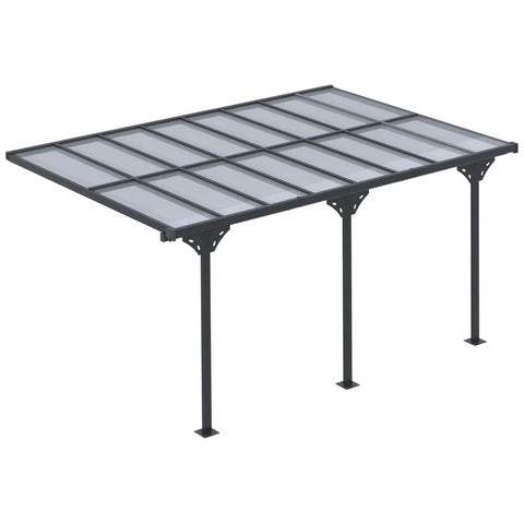 Rootz Pergola Gazebo - Garden Pavilion Canopy Tent - Height Adjustable - Sun Protection - Aluminum - Gray - 435L x 302B cm