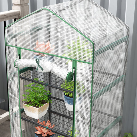 Rootz Mini-Greenhouse - Plant Shelter - Garden Greenhouse - Enhance Growth - 69x49x193cm - Sturdy Steel & Plastic