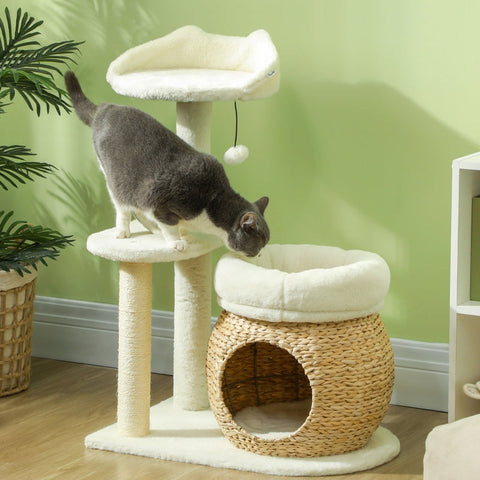 Rootz Cat Scratching Post - Cat Climbing Tree - Cat Activity Center - Protects Furniture - 60L x 40W x 79H cm