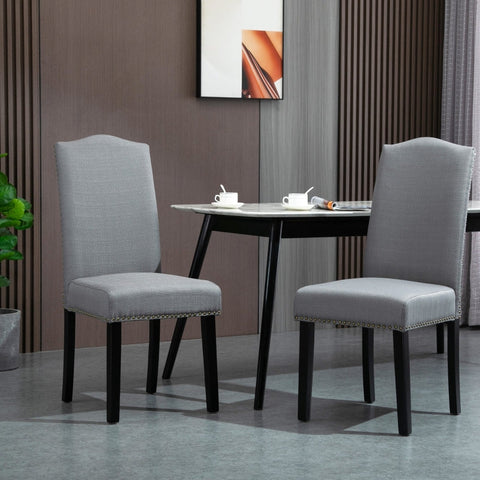 Rootz Dining Chairs Set of 2 - Kitchen Chairs - Upholstered Dining Seats - Elegant Nail Head Moldings - Exceptional Comfort - 47W x 63.5D x 103.5H cm