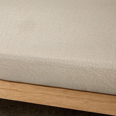 Rootz Bed End Bench - Linen-Covered Seating - Rattan Armrest Bench - Comfort Seating - 120cm x 38cm x 61.5cm