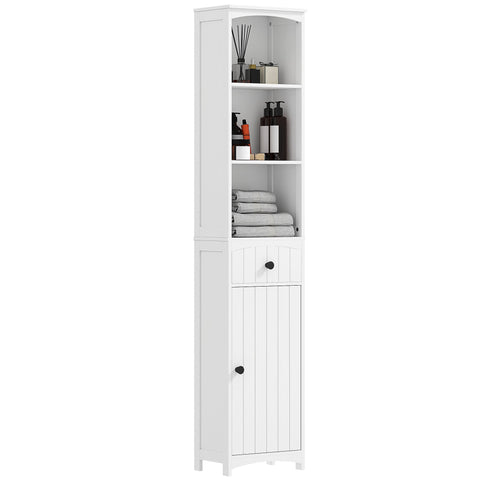 Rootz Bathroom Cabinet with Shelves - Storage Unit - Organizer - Easy Clean, 34cm x 24cm x 170.5cm