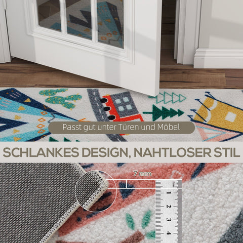 Rootz Carpet - Motorway Pattern - Soft Fleece Rug - Non-Slip Design - Easy to Care - 160cm x 120cm x 0.7cm