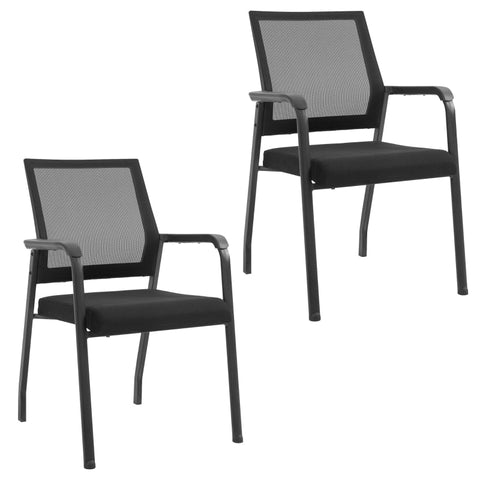 Rootz Vinsetto 2 Piece Set Meeting Chair - Conference Chair - Office Chair - Ergonomic - Stackable - High Stability - 58cm x 58cm x 88cm