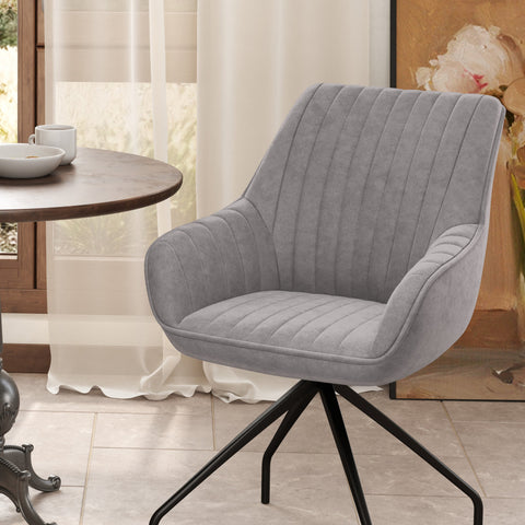 Rootz Swivel Arm Chair - Modern Accent Chair - Living Room Office Chair - 360° Rotation - 61cm x 62cm x 81cm