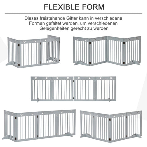 Rootz Dog Barrier - Wooden Pet Gate - Folding Dog Guard - Pinewood - Flexible Design - 204cm x 30cm x 61cm