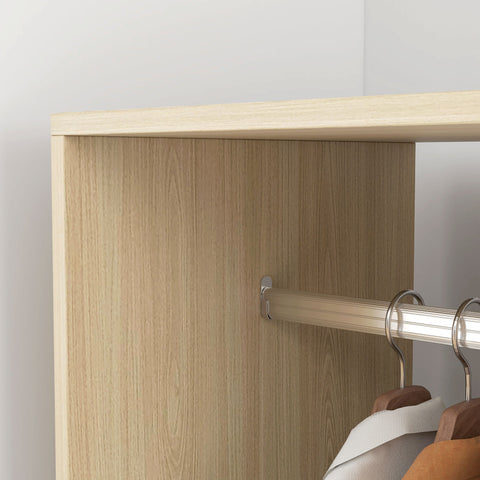 Rootz Cupboard with Shelf - Wardrobe Storage - Clothes Organizer - Easy Mobility with Swivel Wheels - 60L x 40W x 128H cm