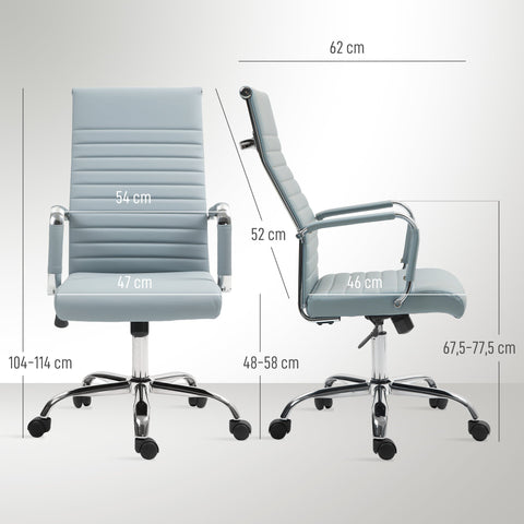 Rootz Ergonomic Office Chair - Swivel Chair - Adjustable Chair - Synthetic Leather - Comfort & Style - 54x62x104-114cm