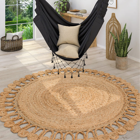 Jute Rug – Natural Fiber – Durable & Handmade – Trendy & Stylish Decor