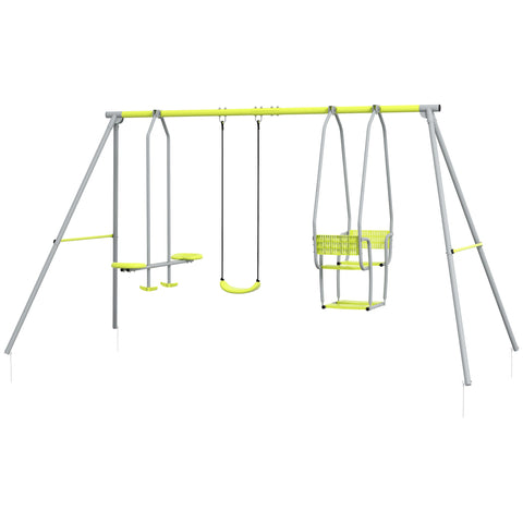 Rootz 3 in 1 Children's Swing - Kids Playground Set - Garden Swing - 3 Swings - Supports 5 Kids - 283x156x180cm