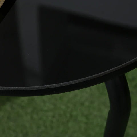 Rootz Garden Furniture Sets - Outdoor Seating Group - 3 Parts - Back Cushions - 2 Chairs - Table - Glass Top - Seat Cushions - Metal Frame - Tempered Glass - Polyester - Beige - 53W x 55Tcm