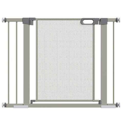 Rootz Stair Protection Grilles for Pets - Safety Gates - Barrier for Pets - Automatic Double Closure - Fits 75-103 cm Width - Grey