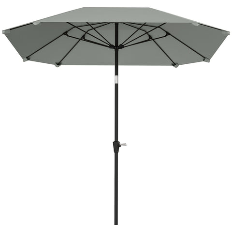 Rootz Garden Umbrella - Terrace Screen - Outdoor Parasol - UV Protection - 2.33m x 2.33m x 2.4m, Polyester, Aluminum, Fiberglass, Grey