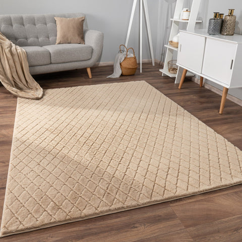 Soft Deep-Pile Rug – Modern Patterns – Durable & Easy-Clean – 100% Polyester