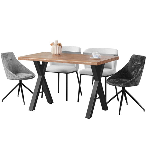 Rootz Modern Dining Table - Contemporary Table - Elegant Furniture - Durable MDF & Steel - 120L x 70W x 76H cm