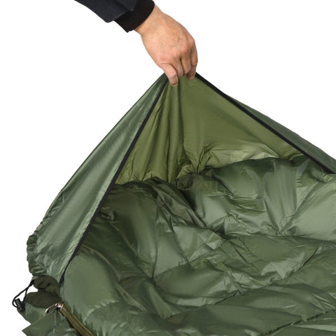 Rootz Waterproof Lightweight Lined Sleeping Bag - Insulated Sleeping Bag - Cold Weather Sleeping Bag - Stay Dry and Warm - Comfortable Night's Sleep - Retains Warmth at -20°C - 200L x 85W x 15H cm - Dark Green