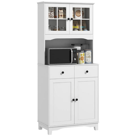 Rootz Display Cabinet - Hallway Cabinet - Kitchen Organizer - Adjustable Shelves - 74.5W x 40D x 172H cm