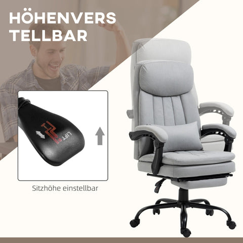 Rootz Massage Office Chair - Heat Function - Adjustable Backrest - Ergonomic Design - Microfiber - 66cm x 67cm x 118cm