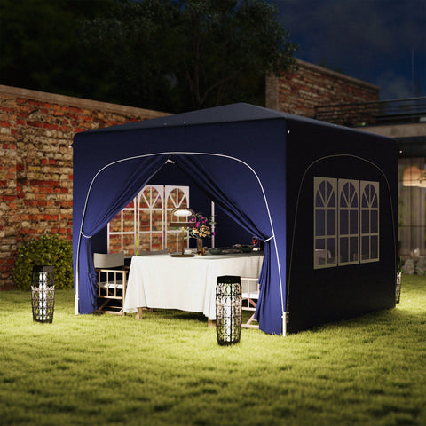 Rootz Pop-Up Gazebo - Garden Tent - Festival Shelter - UPF50+ Protection - 300cm x 300cm x 273cm - Easy Setup & Portable with Carry Bag