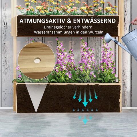 Rootz Hochbet Wood Plant Bed - Elevated Planter - Garden Furniture - Promotes Root Health - 88.5cm x 45cm x 140cm