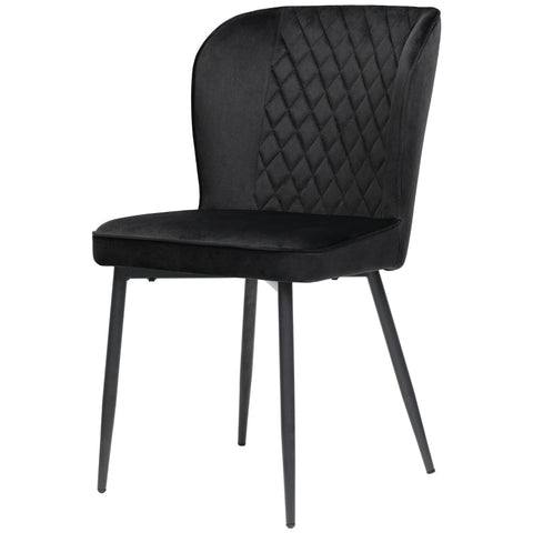 Rootz Velvet Dining Chair - Modern Upholstered Seat - Padded Seating - Exceptional Comfort - 47L x 43W x 86H cm