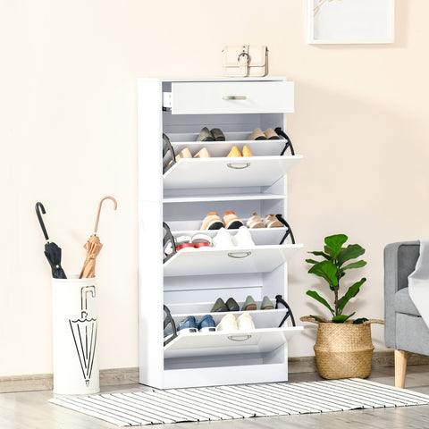 Rootz Shoe Cabinet - Space-Saving Storage - Elegant Organizer - Aluminum Handles - 62L x 24W x 135H cm