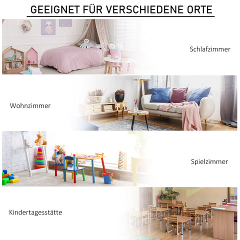 Rootz Children's Storage Shelf - Kid's Organizer - 3 Fleece Drawers - Tilt-Proof Stability - MDF White and  Grey - 57.4cm x 57.4cm x 94cm