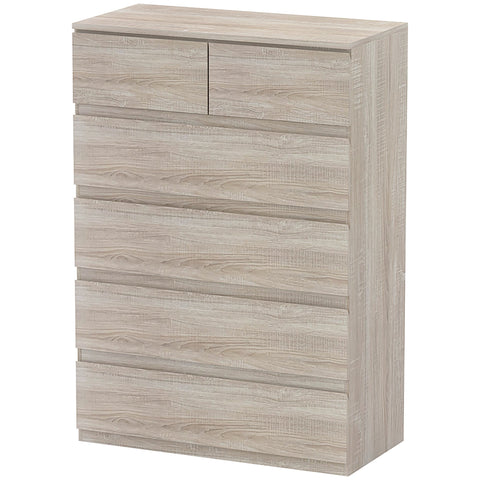 Rootz 6 Drawer Cabinet - Storage Unit - Minimalist Chest - Brown - Spacious Storage - 80cm x 39cm x 115cm