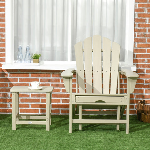 Rootz Folding Deck Chair Set with Footstool and Side Table - Patio Lounge Chair - Garden Armchair - Durable HDPE - Ultimate Comfort - Convenient Side Table - 78cm x 135cm x 95cm - Brown