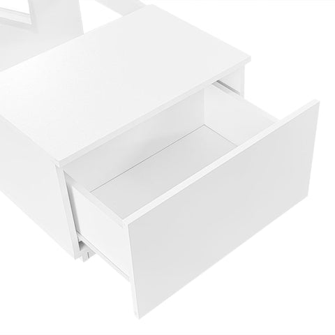 Rootz Modern Coffee Table - White Centerpiece - LED Accent Table - App-Controlled Lighting - 100cm x 50cm x 35.5cm