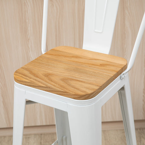 Rootz 4 Set Industrial Bar Stools - Kitchen Chairs - High Chair - Ergonomic Design - 44W x 48D x 117H cm