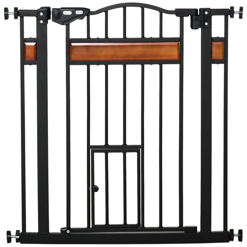 Rootz Pet Security Grille - Pet Barrier - Safety Gate - Adjustable Width - 74 to 80 cm x 76.2 cm - Steel & Pine Wood - Double Locking System