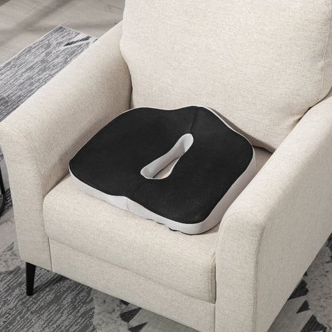 Rootz Memory Foam Orthopedic Seat Cushion - Coccyx Cushion - Chair Pad - Breathable Mesh Cover - Non-Slip Base - 44cm x 39cm x 13cm