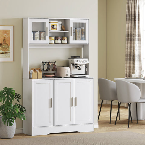 Rootz Kitchen Cabinet - Storage Unit - Scandinavian Cupboard - Adjustable Shelves - 108cm x 35cm x 180cm
