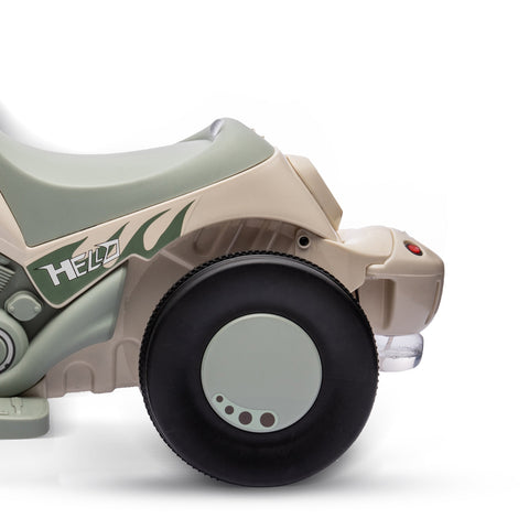 Rootz 6V Cream White Children's Electric Motorcycle - Kids Ride-On Bike - Toddler Motorbike - Music & Bubbles Fun - 80cm x 36cm x 43.5cm