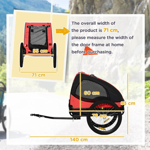 Rootz Dog Trailer - Pet Cart - Dog Carrier - Easy Access - 140cm x 71cm x 83cm