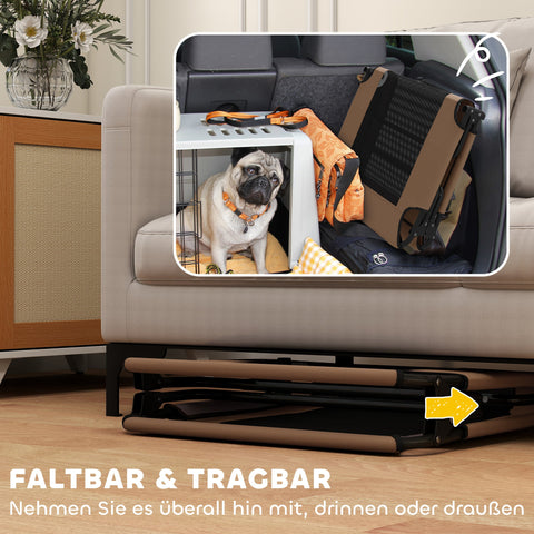 Rootz Portable Raised Dog Bed - Elevated Pet Bed - Moisture-Repellent Lounger - Breathable Mesh - 107cm x 61cm x 20cm