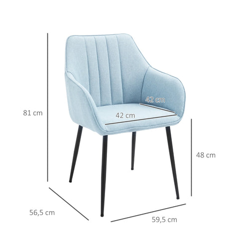 Rootz Scandinavian Style Upholstered Chairs - Dining Chairs - Comfortable Seating - Ergonomic Design - 59.5cm x 56.5cm x 81cm (Set of 6)