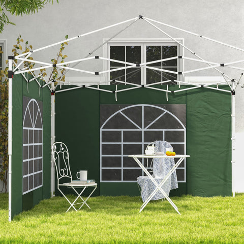 Rootz Gazebo Side Walls - Pavilion Tarpaulins - Party Tent Replacement - Durable & Easy Access - 295cm x 195cm - Green Oxford Fabric