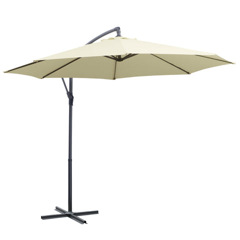 Rootz Decentrated Tiltable Rotatable Garden Screen - Sunshade - Parasol - Optimal Sun Protection - Dia 3m x 2.5m x 4.8cm Mast
