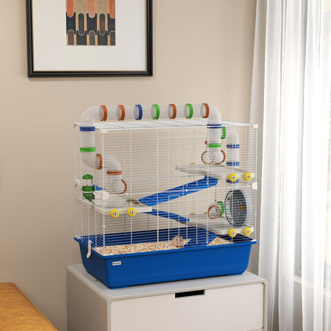 Rootz 4 Level Hamster Cage - Small Animal Habitat - Pet Enclosure - Entertaining Tube System - 78cm x 45cm x 73cm