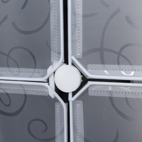 Rootz Vertical DIY Wardrobe - Storage Organizer - Closet Unit - Durable Plastic & Metal - 111x47x183cm - Customizable, Sturdy Frame, Easy Assembly