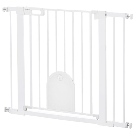Rootz Adjustable Pet Barrier Grilles - Pet Gate - Safety Barrier - Easy Installation - Steel/Plastic - White - Fits 75-103cm, Small Door 22.4 x 27cm
