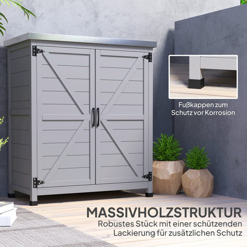 Rootz Garden Cabinet - Tool Cabinet - Outdoor Storage Cabinet - Water & Wear Resistant - 79cm x 43cm x 92cm